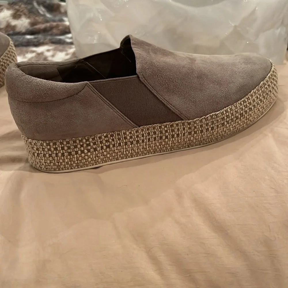 VINCE Suede and Woven Platform Sneakers